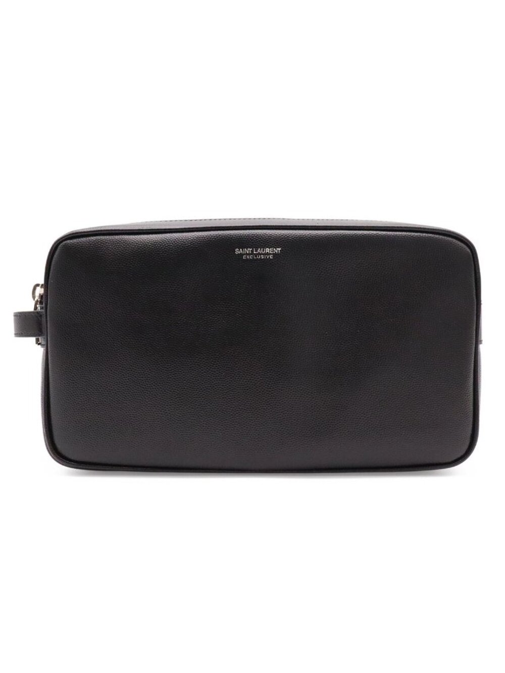 Saint Laurent Paris Exclusive Double Zip Clutch Grooming Case Leather Black
